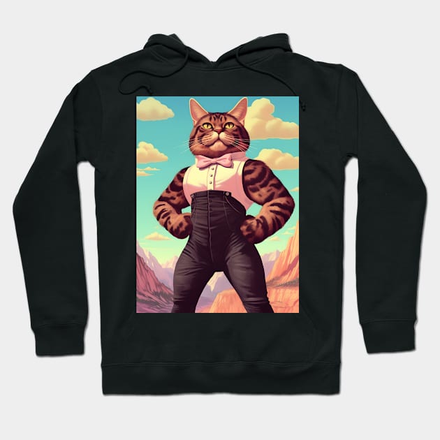 Muscle Meow: The Adorably Buff Felines - Cindy Hoodie by KittyStampedeCo